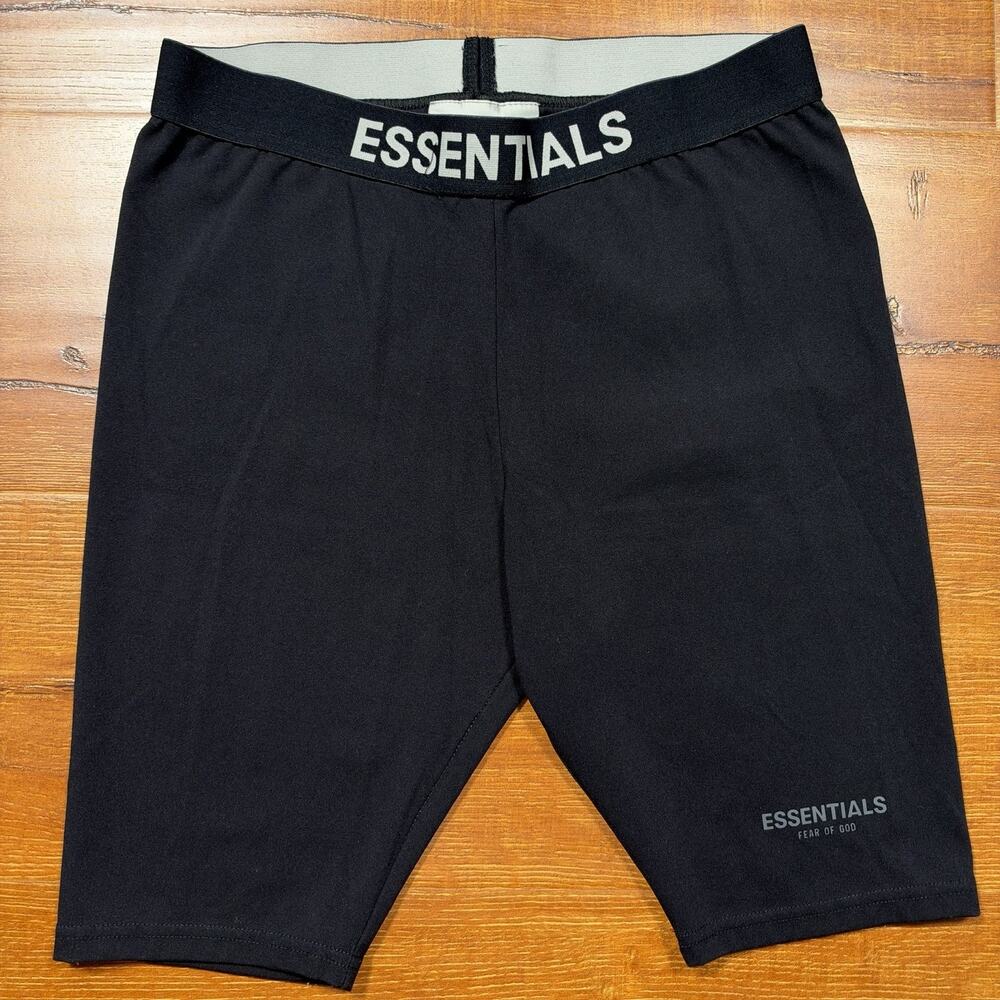 Essentials Fear Of God Biker Compression Shorts Mens S 9" Black Briefs Athletic